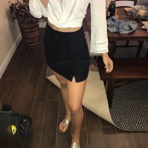 Brandy Melville black suede mini skirt